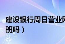 建设银行周日营业网点聊城（建设银行周日上班吗）