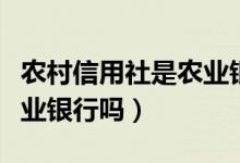 农村信用社是农业银行的吗（农村信用社是农业银行吗）