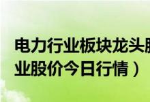 电力行业板块龙头股有哪些（4月16日电力行业股价今日行情）