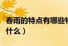 春雨的特点有哪些特点（春雨有什么特点它像什么）