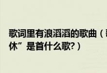 歌词里有浪滔滔的歌曲（歌词“浪奔浪流万里滔滔江水永不休”是首什么歌?）