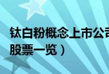 钛白粉概念上市公司有哪些（钛白粉上市公司股票一览）