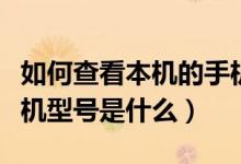 如何查看本机的手机型号（怎么查看本机的手机型号是什么）