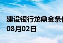 建设银行龙鼎金条价格今天多少一克 2022年08月02日