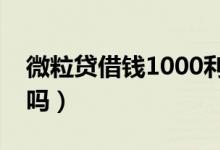 微粒贷借钱1000利息多少（微粒贷借钱安全吗）