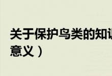 关于保护鸟类的知识（保护鸟类有什么重要的意义）