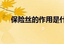  保险丝的作用是什么保险丝的作用介绍 