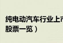 纯电动汽车行业上市公司有哪些（纯电动汽车股票一览）