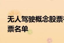 无人驾驶概念股票有哪些2022年无人驾驶股票名单