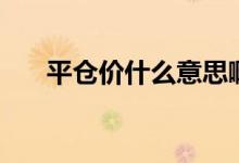 平仓价什么意思啊（平仓价什么意思）