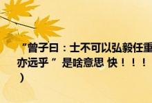 “曾子曰：士不可以弘毅任重而道远仁以为己任不亦重乎（死而后已不亦远乎 ”是啥意思 快！！！！！！！！！！！！！！！！！！！！！！）