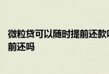 微粒贷可以随时提前还款吗 周转金不能提前还微粒贷可以提前还吗