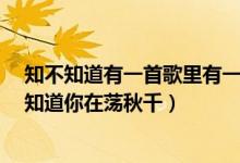 知不知道有一首歌里有一句是:（我不知道你在想什么 但我知道你在荡秋千）