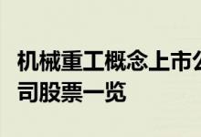 机械重工概念上市公司有哪些机械重工上市公司股票一览