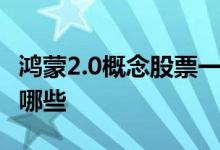 鸿蒙2.0概念股票一览鸿蒙2.0上市公司龙头有哪些