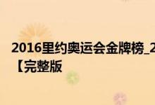 2016里约奥运会金牌榜_2016奥运会奖牌榜排名中国金牌数【完整版