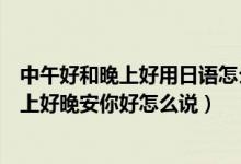 中午好和晚上好用日语怎么说（日语早上好中午好下午好晚上好晚安你好怎么说）