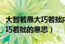 大智若愚大巧若拙内涵是否一致（大智若愚大巧若拙的意思）