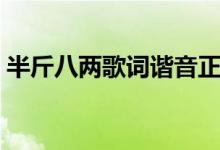 半斤八两歌词谐音正版（半斤八两歌词全文）