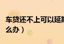 车贷还不上可以延期一个月吗（车贷还不上怎么办）