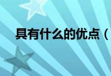 具有什么的优点（拥有的优点有哪些呢）