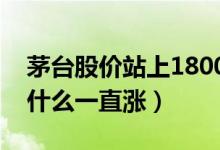 茅台股价站上1800元再创新高（茅台股价为什么一直涨）