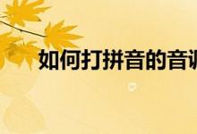 如何打拼音的音调（如何打拼音音调）