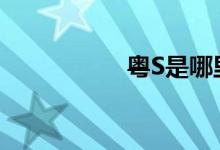 粤S是哪里的车牌号码