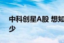 中科创星A股 想知道中科创星股票代码是多少 