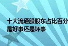 十大流通股股东占比百分之20 十大流通股东占比80%以上是好事还是坏事