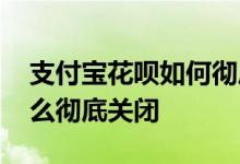 支付宝花呗如何彻底关闭 支付宝里的花呗怎么彻底关闭