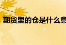 期货里的仓是什么意思 期货空仓是什么意思