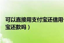 可以直接用支付宝还信用卡吗（大连银行信用卡可以用支付宝还款吗）