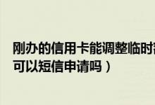 刚办的信用卡能调整临时额度吗（大连银行信用卡临时额度可以短信申请吗）