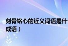 刻骨铭心的近义词语是什么（刻骨铭心是不是含有近义词的成语）