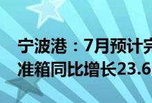 宁波港：7月预计完成集装箱吞吐量387万标准箱同比增长23.6%