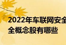 2022年车联网安全概念股龙头一览车联网安全概念股有哪些