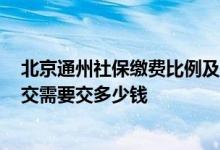 北京通州社保缴费比例及基数标准2022 北京通州社保自己交需要交多少钱 