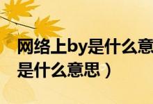 网络上by是什么意思（请问在网络词语中by是什么意思）