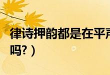 律诗押韵都是在平声上吗（或平声都要求押韵吗?）