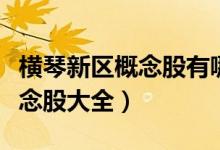 横琴新区概念股有哪些（今日横琴新区产业概念股大全）