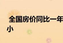  全国房价同比一年来首上涨 北上广深涨幅减小 
