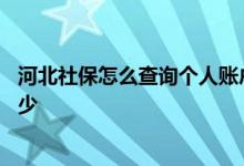 河北社保怎么查询个人账户缴费明细 河北社保缴纳比例是多少 