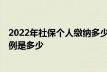2022年社保个人缴纳多少钱一个月 2022年社保个人缴纳比例是多少 