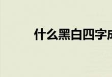 什么黑白四字成语（什么黑组词）
