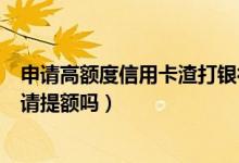 申请高额度信用卡渣打银行（渣打银行信用卡刚下卡可以申请提额吗）