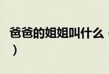 爸爸的姐姐叫什么（爸爸的姐姐的老公叫什么）