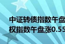 中证转债指数午盘涨0.11%，万得可转债等权指数午盘涨0.55%