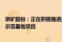 浙矿股份：正在积极推进废旧新能源电池再生利用装备制造示范基地项目
