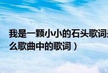 我是一颗小小的石头歌词是什么（我是一个小小的石头是什么歌曲中的歌词）